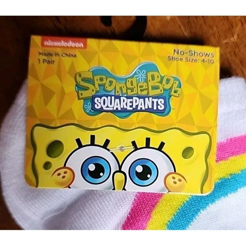 Spongebob Sqarepants Women's Socks Shoe Size 4-10 Rainbow